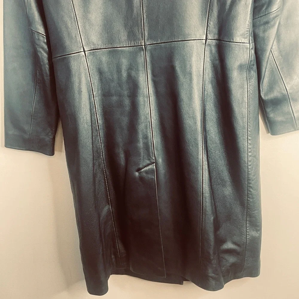 Vintage Y2K Leather Indie Chic Jacket Small Cyber Punk Matrix Urban 70s Trench